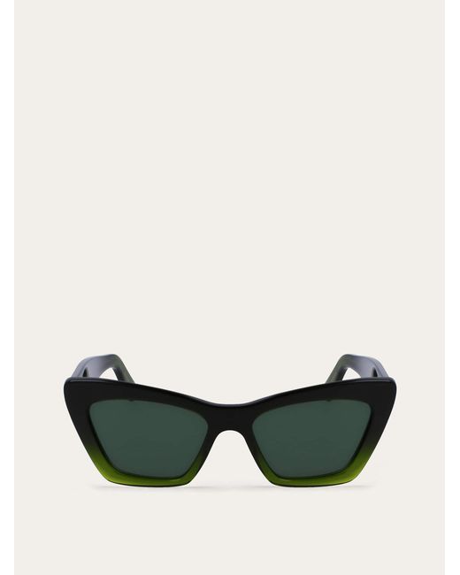 Ferragamo Green Damen Sonnenbrillen Transparenter Dunkelgrüner Farbverlauf/Grün