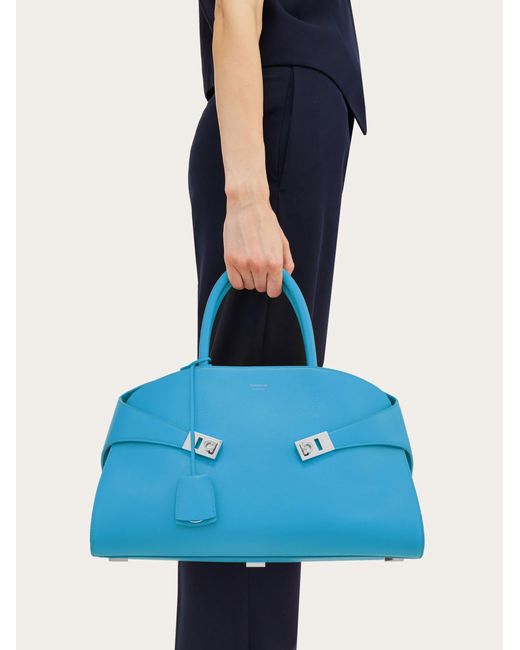 Ferragamo Blue Women Hug Handbag (m)