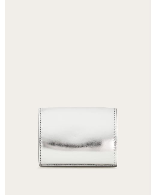 Ferragamo White Hug Two-tone Wallet With Strap