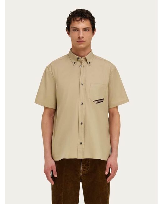Ferragamo Natural Short Sleeve Shirt for men