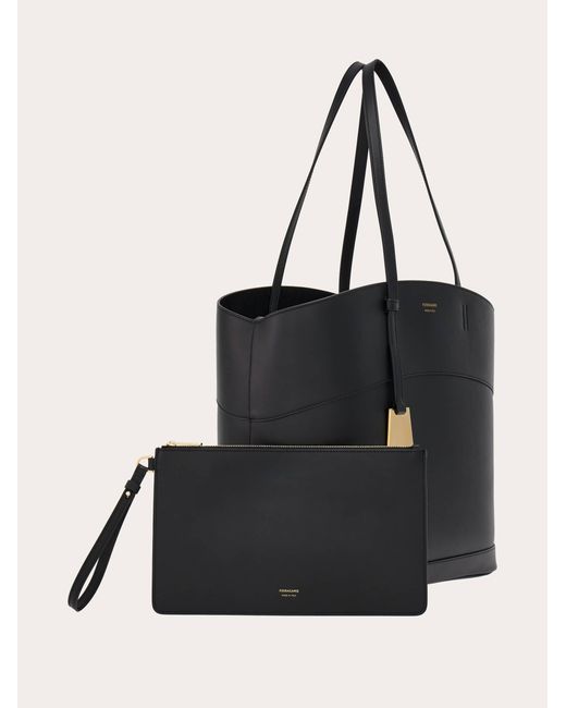Ferragamo Black Charming Tote Bag (m)