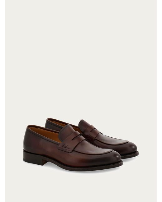 Ferragamo Brown Tramezza Penny Loafer for men