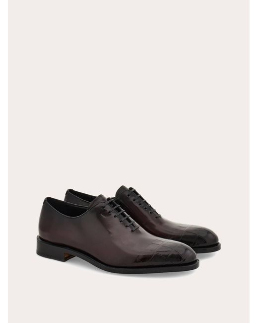 Ferragamo Black Tramezza Plain Toe Oxford .5 for men