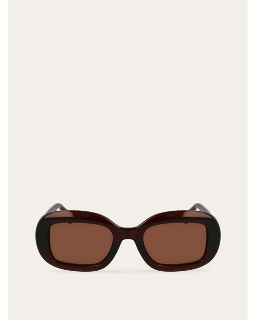 Ferragamo Natural Oval Frame Sunglasses