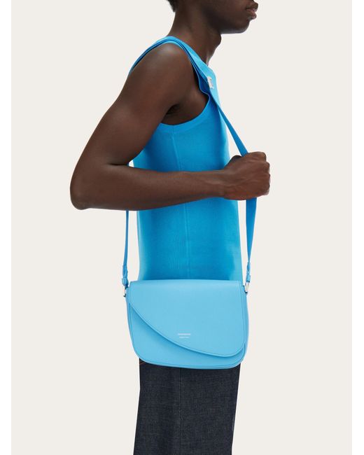 Ferragamo Blue Fiamma Crossbody Bag (m) for men