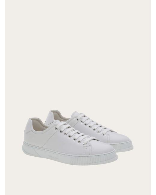 Ferragamo White Low Cut Sneaker for men