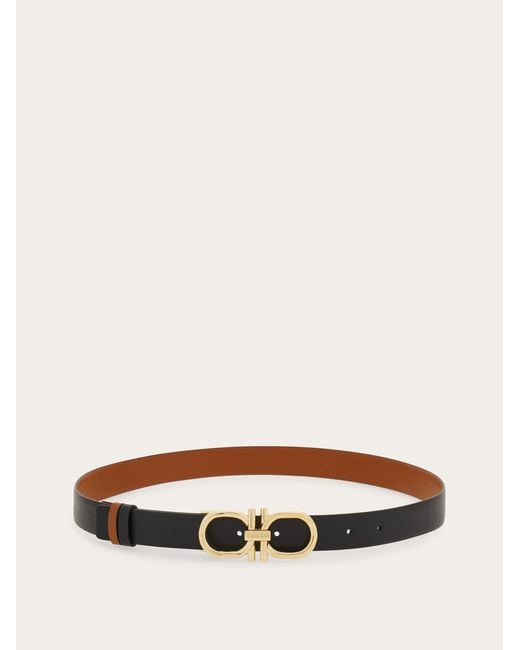 Ferragamo White Reversible And Adjustable Gancini Belt