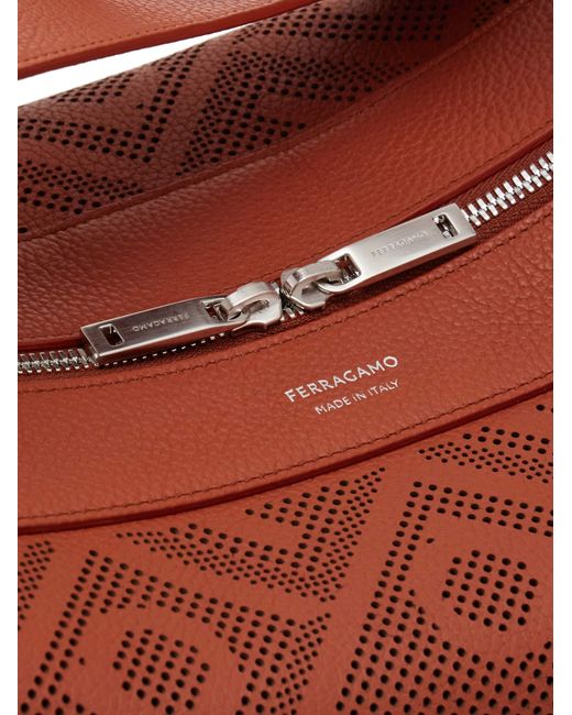 Uomo Borsa Messenger Monogram di Ferragamo in Brown da Uomo