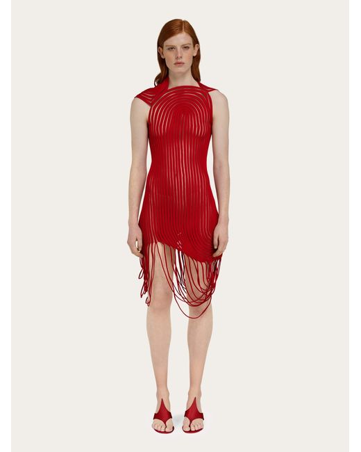 Ferragamo Red Asymmetric Dress