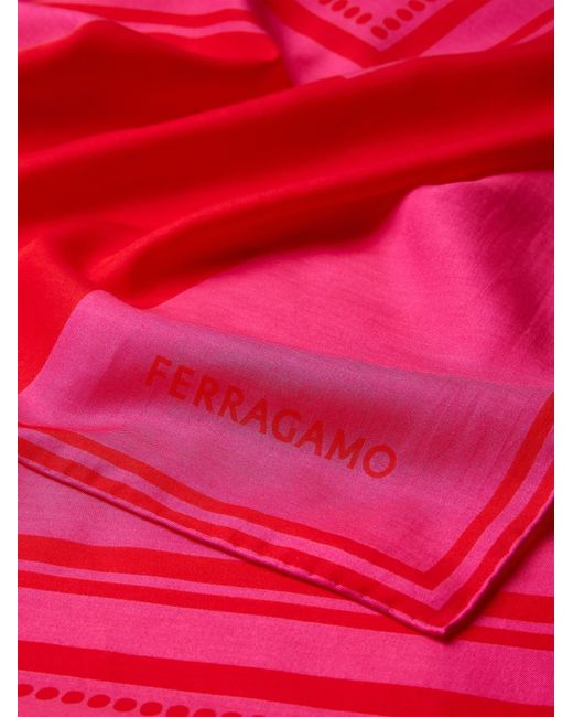 Ferragamo Red Damen Schultertuch Mit Clessidra-Print