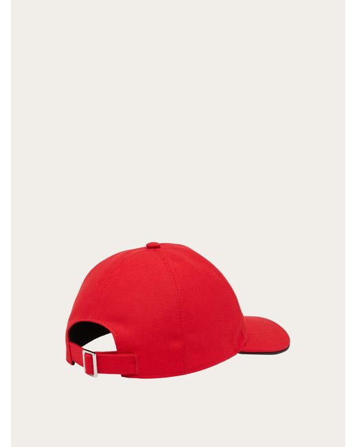 Ferragamo Red Baseball Cap With Signature for men