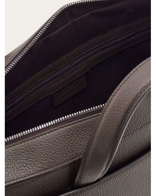 Ferragamo Black Briefcase With Hug Buckle (M) for men