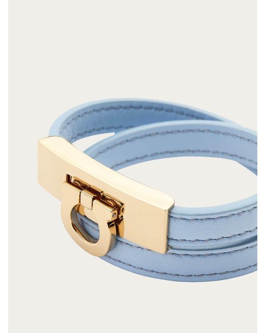 Ferragamo Blue Gancini Double Twist Bracelet