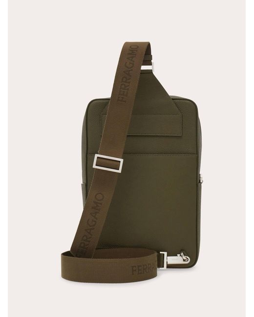 Ferragamo Green Hug Buckle Sling Bag for men