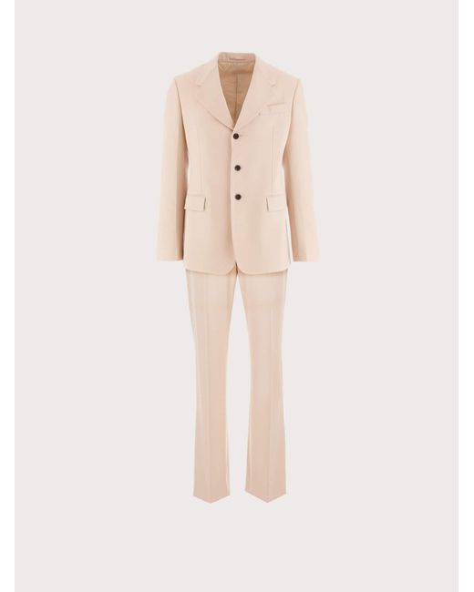 Ferragamo Single Breasted Suit in Natural for Men | Lyst