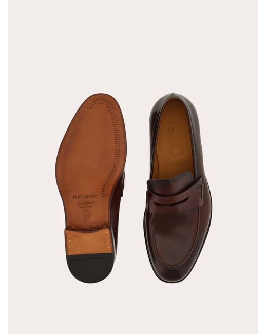 Ferragamo Brown Tramezza Penny Loafer for men