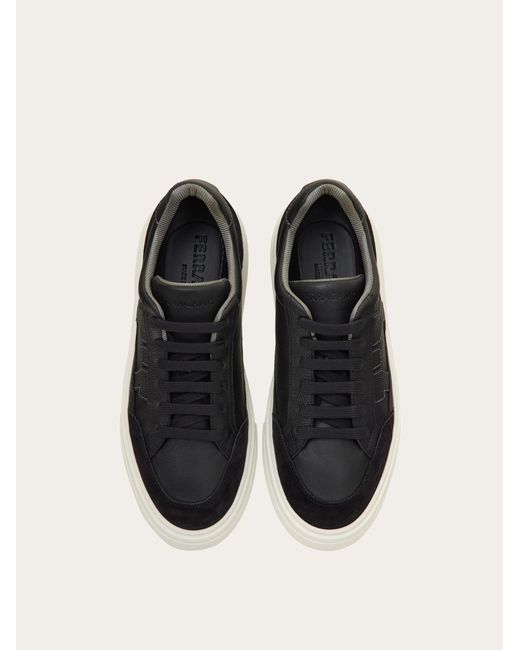 Ferragamo White Low-Top Sneaker With Gancini Detail for men
