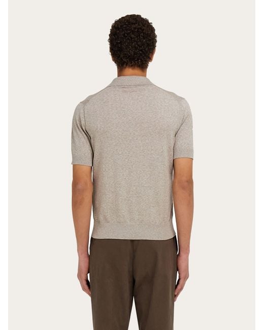 Uomo Polo Stampa Tuscany di Ferragamo in Natural da Uomo