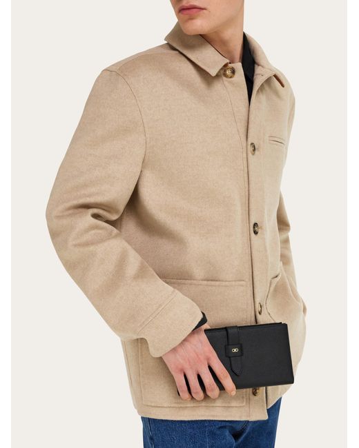 Ferragamo Black Gancini Document Holder for men