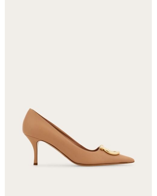 Ferragamo Natural Maxi Gancini Pump