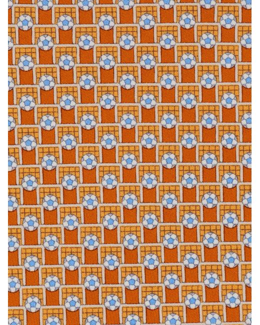Ferragamo White Tournament Print Silk Tie for men