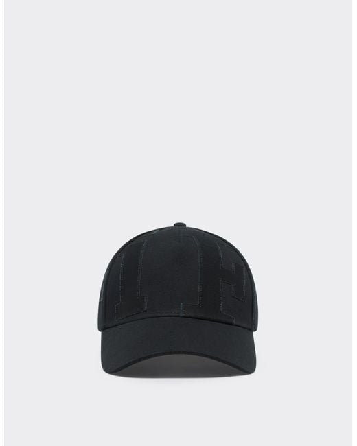 Ferrari Black Baseball Cap With Maxi Embroidery