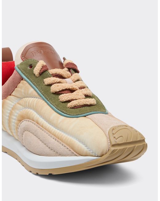 Ferrari White Suede, Nappa And Nylon Sneakers