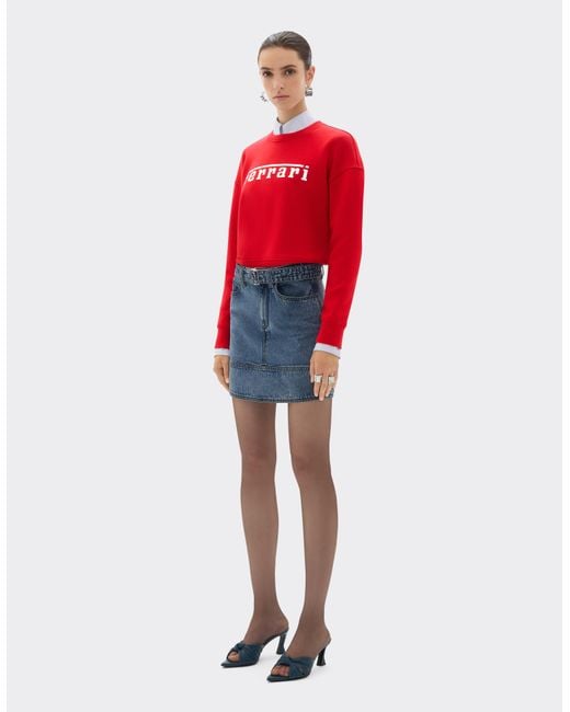 Ferrari Red Scuba Sweatshirt With Logo