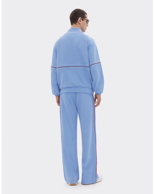 Ferrari Blue Full Zip Japanese Fleece Sweatshirt for men