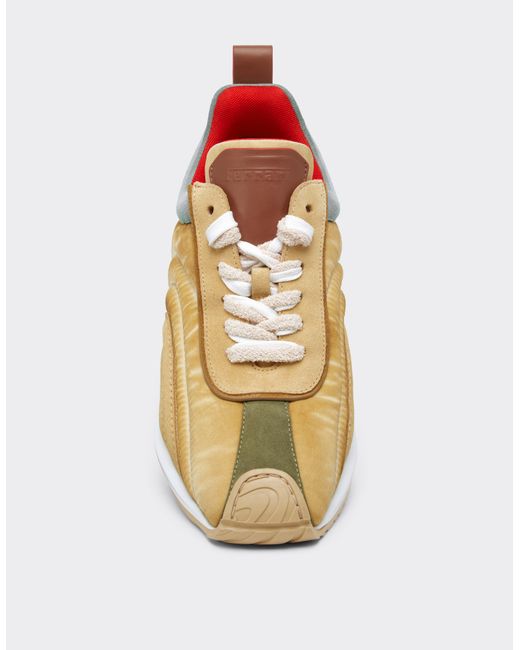 Ferrari Green Suede Nappa And Nylon Sneakers for men