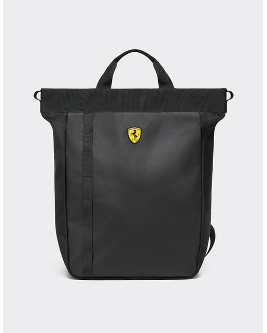 Ferrari Black Tote Backpack With Scudetto