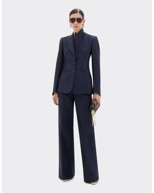 Ferrari Blue Technical Gabardine Blazer