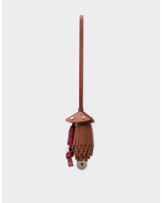 Ferrari White Nappa Leather Charm With Scooby And Fringes