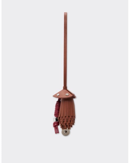 Ferrari White Nappa Leather Charm With Scooby And Fringes