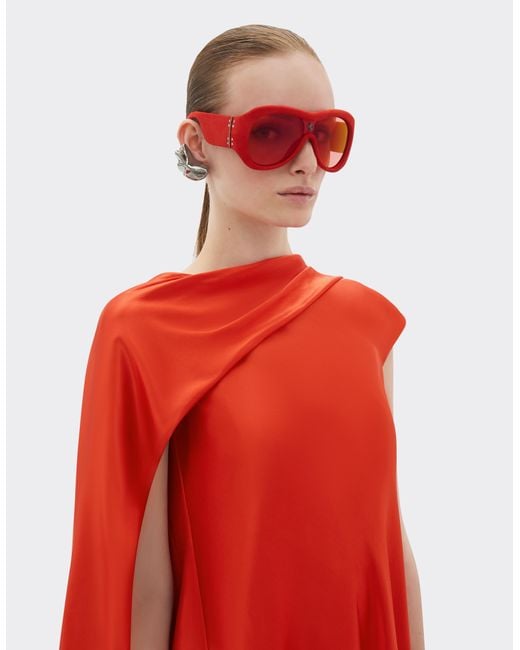 Ferrari Limited Edition Leather Covered Sunglasses With Mirror Lens