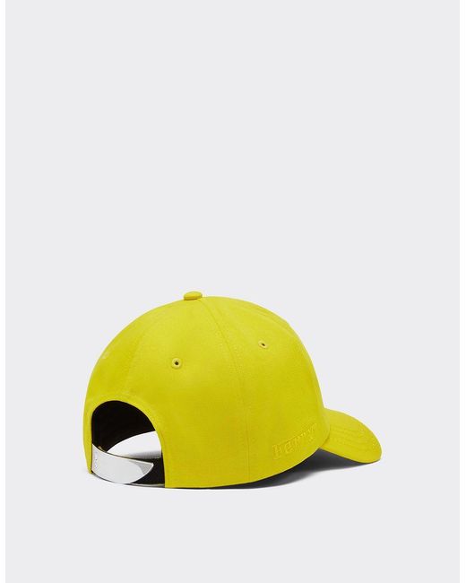 Baseball Cap In Cotone Con Motivo Tricolore di Ferrari in Yellow