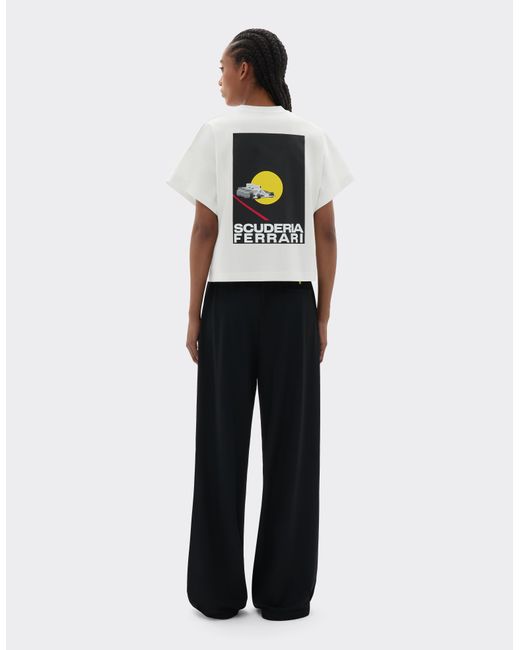 Ferrari White T-Shirt With Scuderia Graphic