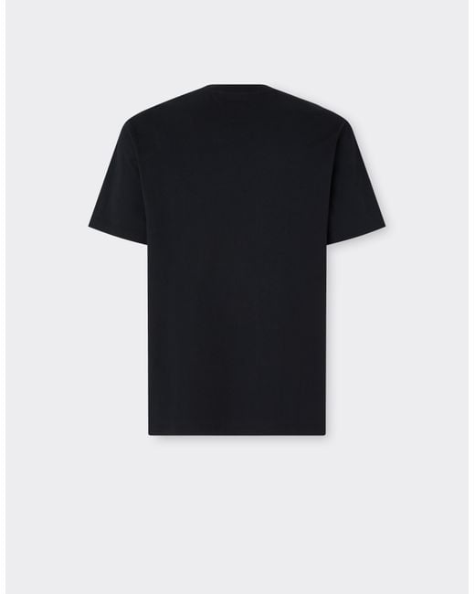 Ferrari Black Cotton T-Shirt With Logo for men
