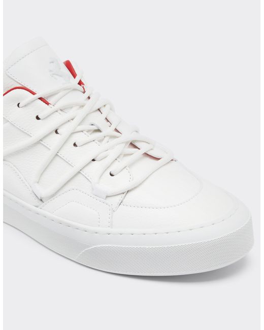 Ferrari White Leather Trainers for men
