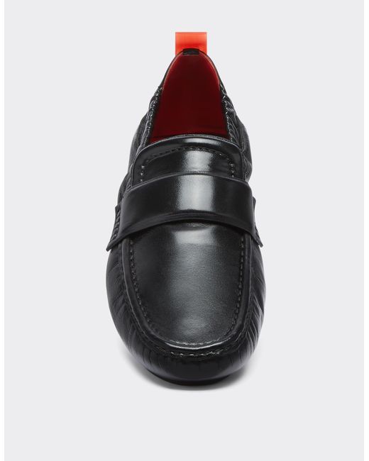 Ferrari White Nappa Leather Driver Shoe for men