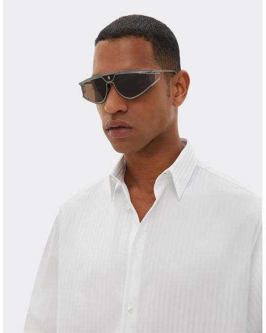 Ferrari White Striped Poplin Shirt for men