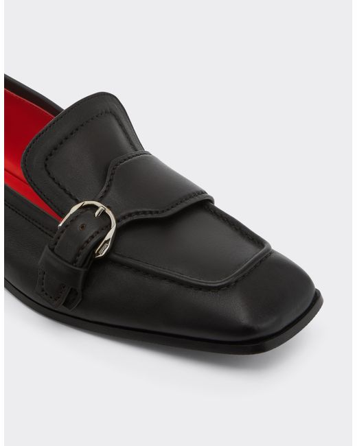 Ferrari White Buffered Leather Loafers for men