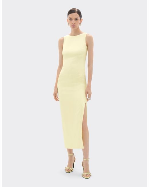 Ferrari White Long Stretch Satin Dress