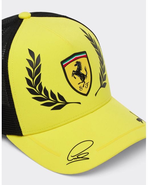 Ferrari Yellow Hamilton Gp Silverstone 2026 Replica Trucker Cap