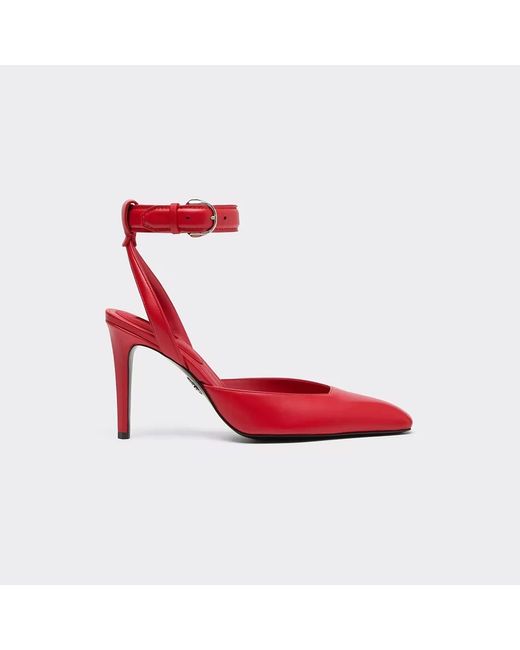 Ferrari Red Leather Heeled Sandal