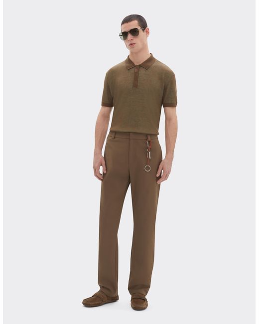 Ferrari Brown Technical Cotton Chino Trousers for men