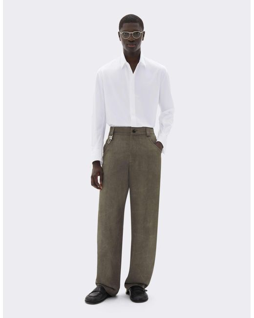 Ferrari White Cotton Poplin Shirt With Embroidery for men