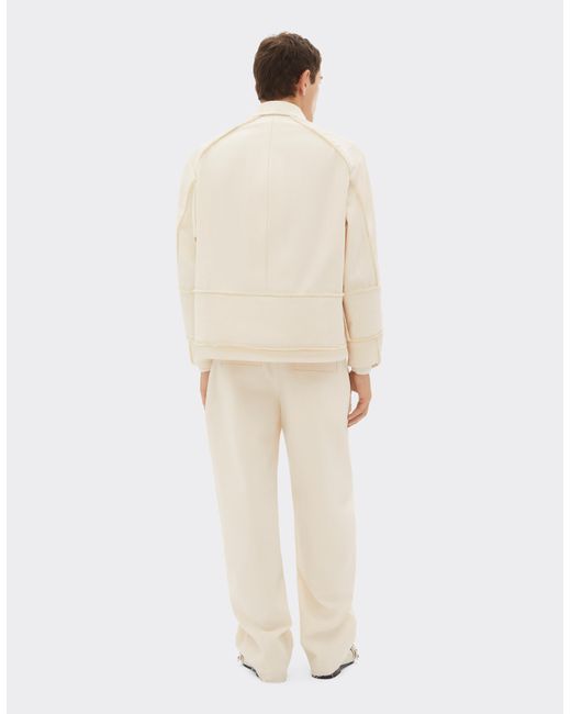 Ferrari White Malfilè Cotton Trousers for men