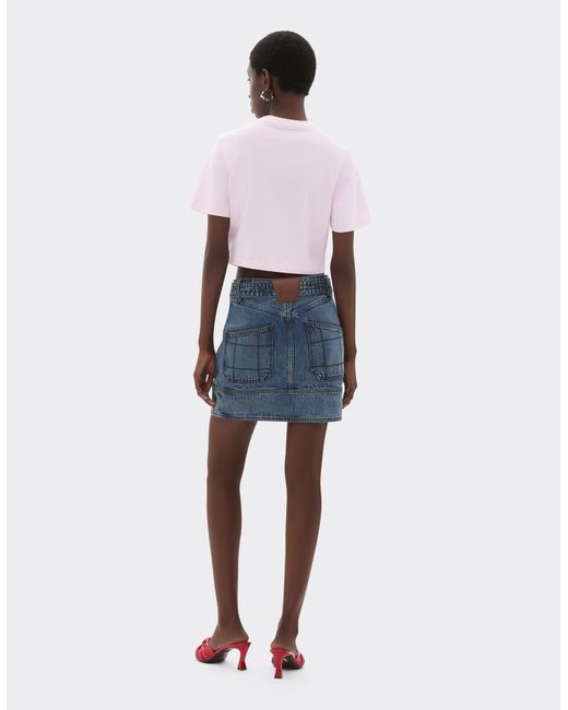 Ferrari Pink Cropped T-Shirt With Patch