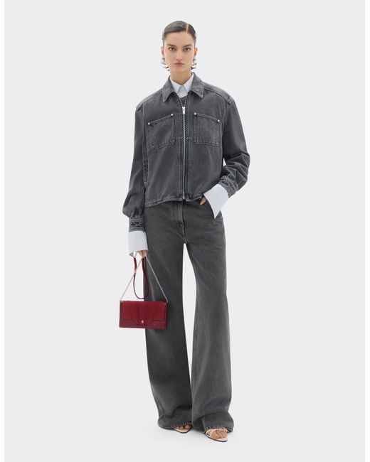 Ferrari Gray Dark Marbled Denim Jacket